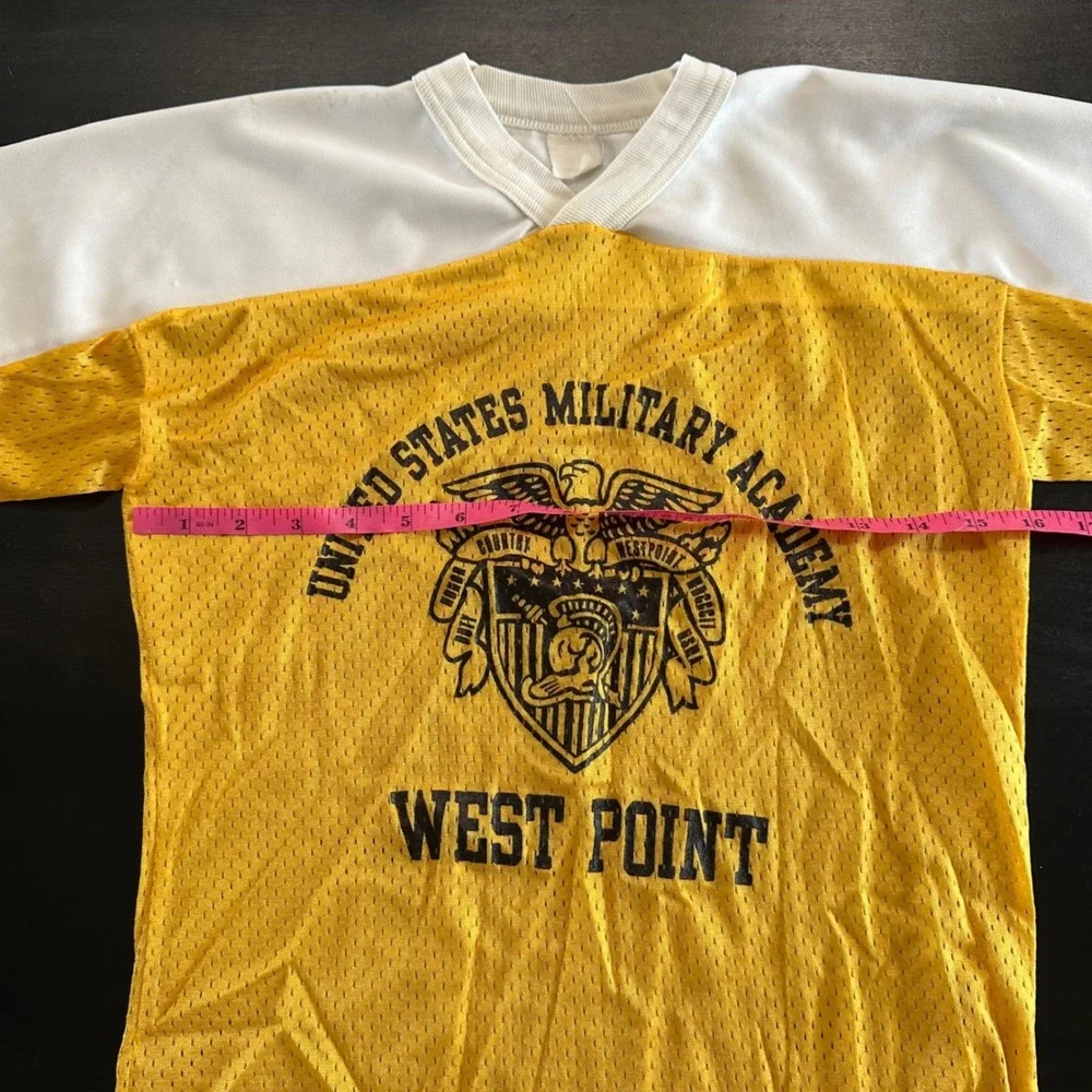 Vintage West Point USMA Military Academy Mesh Jersey Yellow White Sportswear Sm